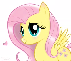 Size: 1873x1598 | Tagged: safe, artist:steffy-beff, character:fluttershy, blushing, cute, female, heart, simple background, solo, white background