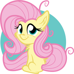 Size: 6000x6030 | Tagged: safe, artist:agamnentzar, character:fluttershy, species:pegasus, species:pony, absurd resolution, cheek fluff, chest fluff, cute, ear fluff, female, fluffy, looking at you, looking back, looking back at you, mare, messy mane, shoulder fluff, shyabetes, simple background, smiling, solo, transparent background