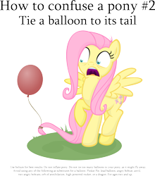 Size: 2799x3179 | Tagged: safe, artist:jittery-the-dragon, character:fluttershy, species:pegasus, species:pony, balloon, behaving like a cat, female, frown, how to confuse a pony, mare, open mouth, pointless pony tips, raised hoof, raised leg, scared, screaming, simple background, solo, spread wings, transparent background, wide eyes, wings