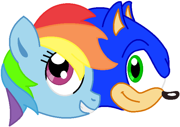 Size: 620x438 | Tagged: safe, artist:ikuntyphoon, character:rainbow dash, animated, blinking, crossover, sonic the hedgehog (series)