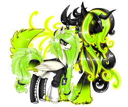 Size: 2038x1698 | Tagged: safe, artist:nekomellow, oc, oc only, oc:muse beat, oc:toxic shatter, species:alicorn, species:pony, alicorn oc, duo, earring, glasses, muse beat, ponidox, scene kid, self ponidox, toxic shatter