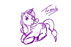 Size: 1280x853 | Tagged: safe, artist:twizzle, character:rarity, female, monochrome, pregnant, sketch, solo