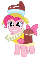 Size: 1500x2000 | Tagged: safe, artist:dragonfoorm, character:pinkie pie, species:earth pony, species:pony, episode:hearth's warming eve, g4, my little pony: friendship is magic, brilliant face, chancellor puddinghead, female, ruff (clothing), simple background, solo, transparent background