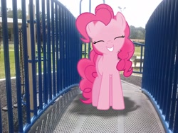 Size: 2592x1944 | Tagged: safe, artist:tokkazutara1164, artist:xpesifeindx, character:pinkie pie, irl, photo, playground, ponies in real life, shadow, solo, vector