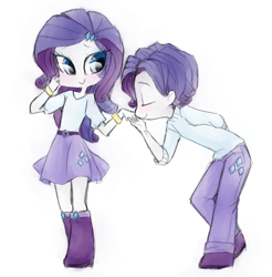 Size: 1280x1299 | Tagged: safe, artist:annie-aya, character:rarity, my little pony:equestria girls, chibi, elusive, equestria guys, female, male, ponidox, rarilusive, rule 63, self ponidox, selfcest, shipping, straight