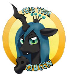 Size: 5000x5500 | Tagged: safe, artist:ookamithewolf1, character:queen chrysalis, absurd resolution, female, logo, solo