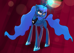 Size: 1400x1000 | Tagged: safe, artist:senx, character:princess luna, species:alicorn, species:pony, angry, female, gritted teeth, magic, missing cutie mark, solo
