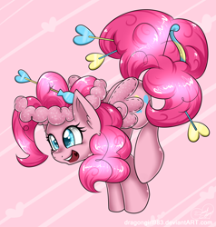 Size: 1900x2000 | Tagged: safe, artist:diigii-doll, character:pinkie pie, arrow, arrows, bow (weapon), cupid, female, partycorn, solo