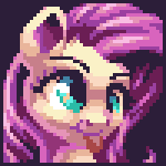 Size: 150x150 | Tagged: safe, artist:pix3m, character:fluttershy, species:pony, 16-bit, derp, faec, female, pixel art, portrait, silly, silly pony, solo, tongue out