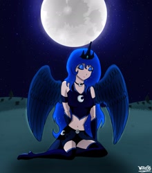 Size: 2220x2524 | Tagged: safe, artist:willisninety-six, character:princess luna, female, high res, humanized, moon, solo, winged humanization