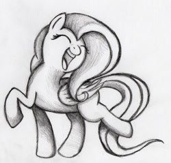 Size: 914x875 | Tagged: safe, artist:huussii, artist:otto720, character:fluttershy, female, monochrome, solo