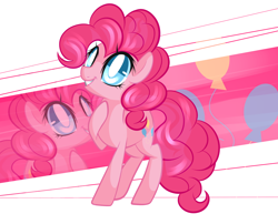 Size: 3000x2313 | Tagged: dead source, safe, artist:suzuii, character:pinkie pie, species:earth pony, species:pony, cutie mark, female, grin, looking up, mare, smiling, solo, white pupils
