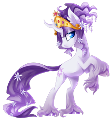 Size: 2361x2539 | Tagged: safe, artist:xnightmelody, character:tree of harmony, oc, oc only, oc:harmony (heilos), species:classical unicorn, big crown thingy, cloven hooves, leonine tail, ponified, solo, tree of harmony, unshorn fetlocks
