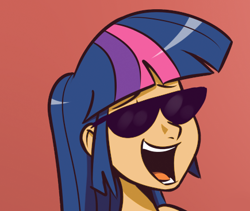 Size: 435x368 | Tagged: safe, artist:ashesg, artist:megasweet, character:twilight sparkle, color edit, humanized, sunglasses, swag