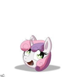 Size: 1000x1000 | Tagged: safe, artist:reikomuffin, character:sweetie belle, ball, pun, sweetie ball, visual gag