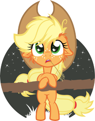 Size: 6000x7670 | Tagged: safe, artist:agamnentzar, character:applejack, .ai available, .svg available, absurd resolution, bipedal leaning, cheek fluff, clothing, cowboy hat, cute, female, filly, floppy ears, fluffy, freckles, hat, jackabetes, looking up, night, open mouth, simple background, sky, solo, stars, stetson, straw, transparent background, vector