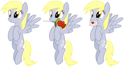 Size: 7600x4115 | Tagged: safe, artist:zutheskunk traces, character:derpy hooves, species:pegasus, species:pony, absurd resolution, female, letter, love letter, mare, mouth hold, rose, simple background, transparent background, vector, vector trace