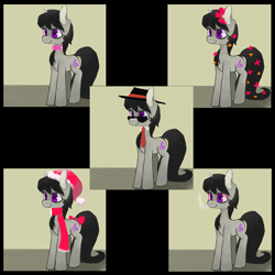 Size: 5000x5000 | Tagged: dead source, safe, artist:berrydrops, character:octavia melody, species:earth pony, species:pony, absurd resolution, accessories, clothing, female, flower, flower in hair, flower in tail, hat, joint, mare, santa hat, scarf, solo, sunglasses