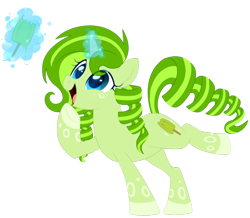 Size: 956x835 | Tagged: safe, artist:xnightmelody, oc, oc only, oc:lime pops, species:pony, species:unicorn, drill hair, magic, solo