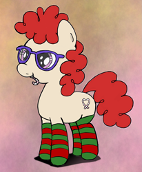 Size: 1481x1800 | Tagged: safe, artist:an-tonio, artist:lord waite, character:twist, clothing, colored, female, glasses, socks, solo, striped socks