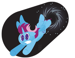 Size: 3300x2550 | Tagged: safe, artist:inspectornills, oc, oc only, oc:parcly taxel, species:alicorn, species:pony, alicorn oc, flying, solo, space, wormhole