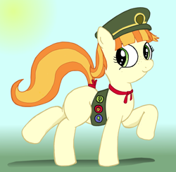 Size: 2668x2602 | Tagged: safe, artist:an-tonio, artist:lord waite, character:tag-a-long, character:thin mint, colored, cute, female, filly, filly guides, filly scouts, girl scout, ribbon, solo, tag-a-betes, tag-a-long, thin mint