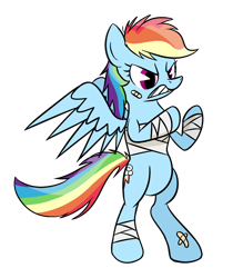 Size: 854x976 | Tagged: safe, artist:hip-indeed, character:rainbow dash, bandage, female, solo