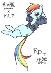 Size: 700x990 | Tagged: safe, artist:nitronic, character:rainbow dash, clothing, female, simple background, solo