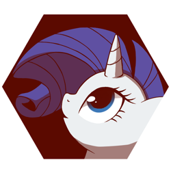 Size: 600x600 | Tagged: safe, artist:coma392, character:rarity, species:pony, species:unicorn, female, hexagon, mare, pixiv, simple background, solo