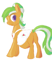 Size: 773x901 | Tagged: safe, artist:patch, artist:twizzle, character:apple leaves, apple family member, belly, colored, looking back, plot, pregnant, solo