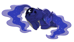 Size: 1177x679 | Tagged: safe, artist:bambooharvester, character:princess luna, female, sleeping, solo