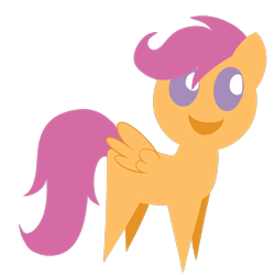 Size: 1000x1000 | Tagged: safe, artist:dragonfoorm, character:scootaloo, species:pegasus, species:pony, blank flank, female, filly, foal, hooves, lineless, open mouth, pointy ponies, simple background, solo, transparent background, vector, wings