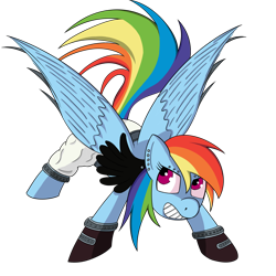 Size: 2000x2000 | Tagged: safe, artist:dragonfoorm, character:rainbow dash, crossover, fairy tail, female, gajeel redfox, high res, simple background, solo, transparent background