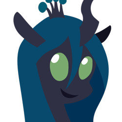 Size: 1000x1000 | Tagged: safe, artist:dragonfoorm, character:queen chrysalis, species:changeling, bust, changeling queen, cute, cutealis, female, looking at you, pointy ponies, portrait, simple background, smiling, solo, transparent background, vector