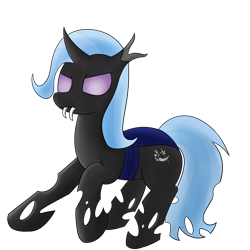 Size: 2000x2000 | Tagged: safe, artist:dragonfoorm, character:trixie, species:changeling, changelingified, female, high res, simple background, solo, species swap, transparent background