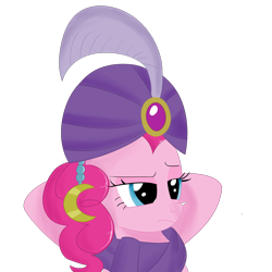 Size: 2000x2000 | Tagged: safe, artist:dragonfoorm, character:pinkie pie, female, high res, madame pinkie, simple background, solo, transparent background, turban