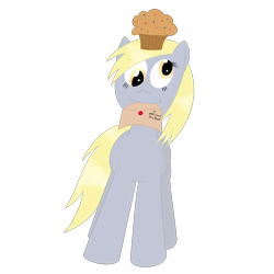 Size: 2000x2000 | Tagged: safe, artist:dragonfoorm, character:derpy hooves, species:pegasus, species:pony, female, high res, letter, mare, muffin, simple background, solo, transparent background