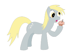 Size: 3000x2000 | Tagged: safe, artist:dragonfoorm, character:derpy hooves, species:pegasus, species:pony, female, high res, mare, muffin, simple background, solo, transparent background