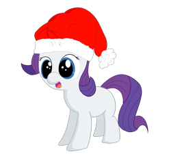 Size: 2000x1800 | Tagged: safe, artist:dragonfoorm, character:rarity, christmas, clothing, female, filly, hat, santa hat, simple background, solo, transparent background