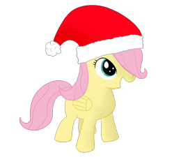 Size: 2000x1800 | Tagged: safe, artist:dragonfoorm, character:fluttershy, christmas, clothing, female, filly, hat, santa hat, simple background, solo, transparent background