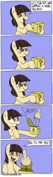 Size: 950x3109 | Tagged: safe, artist:timsplosion, character:wild fire, species:pegasus, species:pony, ? block, catchlights, comic, female, fourth wall, jack-in-the-box, middle finger, no pupils, reaction image, sibsy, solo, vulgar