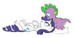 Size: 700x355 | Tagged: safe, artist:itsthinking, artist:pia-sama, edit, character:rarity, character:spike, ship:sparity, female, male, shipping, straight