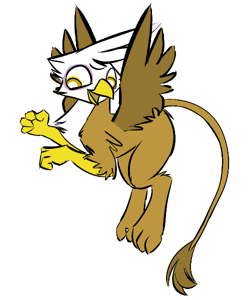 Size: 500x600 | Tagged: safe, artist:cider, character:gilda, species:griffon, animated, female, ruffled feathers