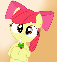 Size: 1697x1818 | Tagged: safe, artist:an-tonio, artist:lord waite, character:apple bloom, adorabloom, colored, cute, female, juice box, solo