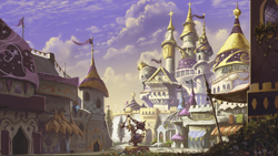 Size: 1024x576 | Tagged: safe, artist:huussii, architecture, background, beautiful, canterlot, city, equestrian civil war, fanfic, fanfic art, no pony, scenery, scenery porn, shattered kingdom, wallpaper, walls