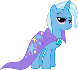 Size: 7967x7148 | Tagged: safe, artist:tim015, character:trixie, species:pony, species:unicorn, episode:boast busters, g4, my little pony: friendship is magic, absurd resolution, cape, clothing, female, lidded eyes, looking at you, simple background, solo, transparent background, trixie's cape, unamused, vector