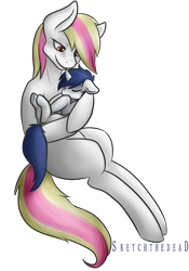 Size: 698x1000 | Tagged: safe, artist:celestialoddity, oc, oc only, oc:prince nova, oc:rainy skies, species:earth pony, species:pegasus, species:pony, species:unicorn, carrying, female, foal, male, mother and son, offspring, parent, sleeping