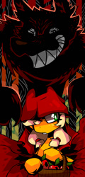 Size: 506x1055 | Tagged: safe, artist:kaliptro, character:applejack, species:wolf, little red riding hood