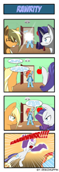 Size: 660x1914 | Tagged: safe, artist:reikomuffin, character:applejack, character:rainbow dash, character:rarity, comic