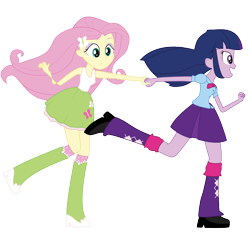 Size: 800x800 | Tagged: safe, artist:amante56, character:fluttershy, character:twilight sparkle, episode:a perfect day for fun, equestria girls:rainbow rocks, g4, my little pony: equestria girls, my little pony:equestria girls, .svg available, boots, clothing, high heel boots, skirt, svg, tank top, vector